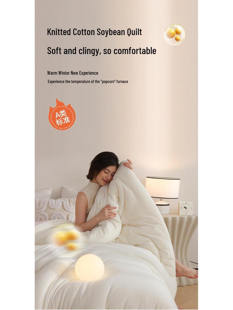 Couette en Coton Tricoté Doux et Fibre de Soja pour Toutes les Saisons - Qualité Classe A Mère & Bébé