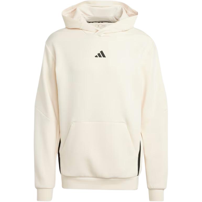 

Adidas Разработанный для тренировок с капюшоном с принтом логотипа, пуловер с длинным рукавом, мужские толстовки с капюшоном бежевого цвета JI6259 L