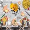 Murais de Parede de Pizza 3D Loja de Lanches Papel de Parede de Pizza