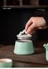 Chinese-Style Ceramic Tea Caddy: Small Mountain Viewing Sealed Jar with Moisture-Proof Packaging for Red and Green Pu'er Tea