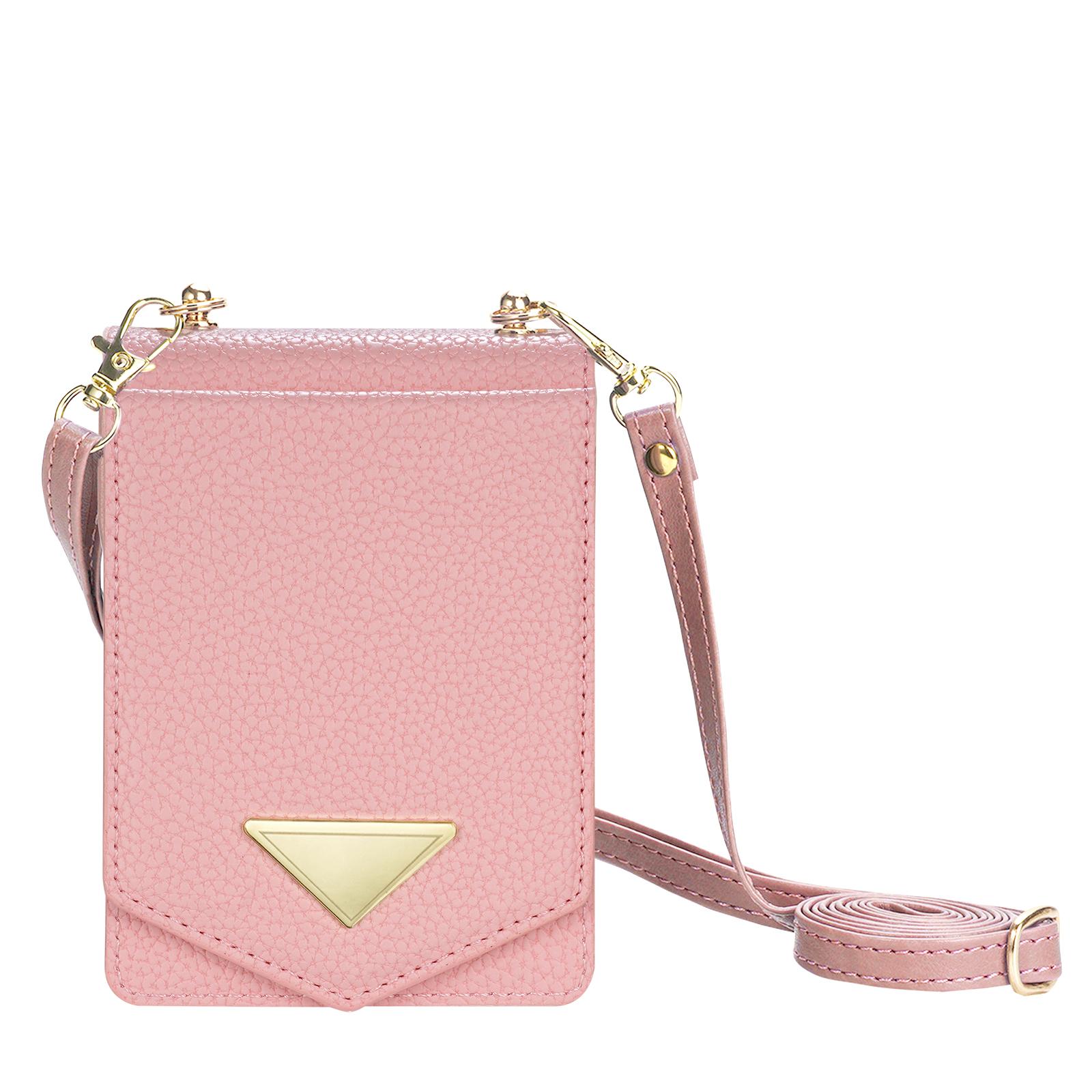 

Crossbody Leather Wallet Makeup Mirror Case for Samsung Galaxy Z Flip 6 5 4 3 5G Flip6 Flip5 Purse Card Slot Lanyard Strap Cover for Samsung Z Flip 3 рожевий