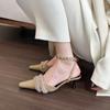 Hot Selling Fur Women Sandals Pointed Toe Shoes Low Heels Stilettos Leather Slides Shoes Woman New 2025 Summer Trend Zapatillas