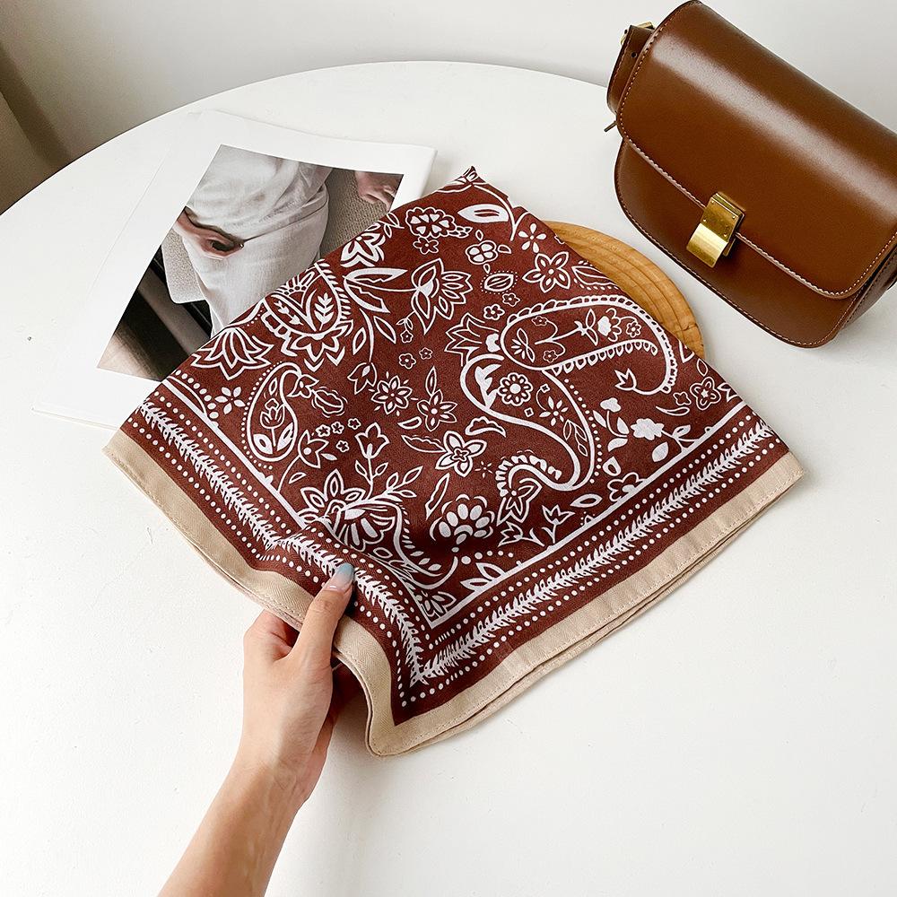 Ethnic Style Fashion Printed Silk Scarf 70 Simulation Silk Scarf Versatile Square Scarf Belt Silk Scarf Clothing Waist Seal Scarf