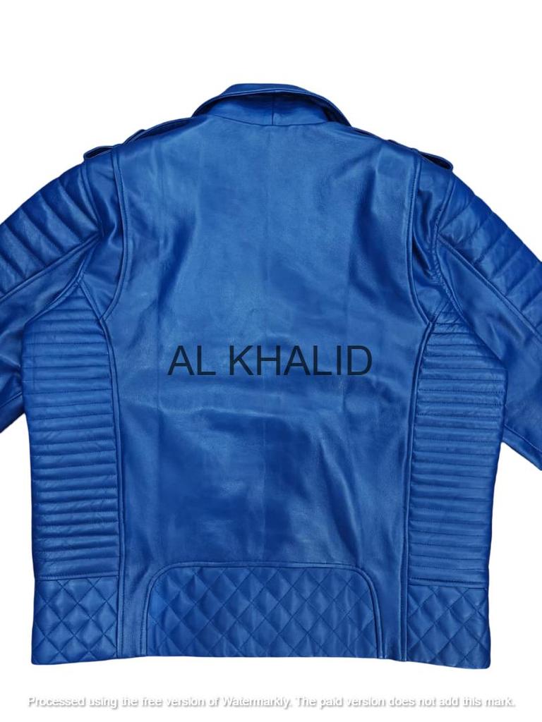 New Men Jacket Royal Blue Stylish Genuine Lambskin Leather Handmade Lambskin Soft Real