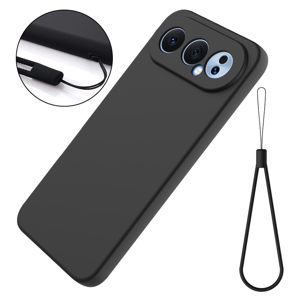 For Honor 500 Pro 5G/Honor 500 5G Liquid Silicone Case Phone Back Cover with Hand Strap
