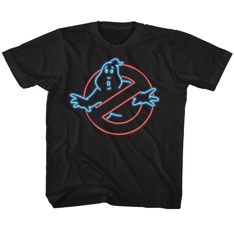 The Real Ghostbusters Neon Ghost Black Youth T-Shirt 100