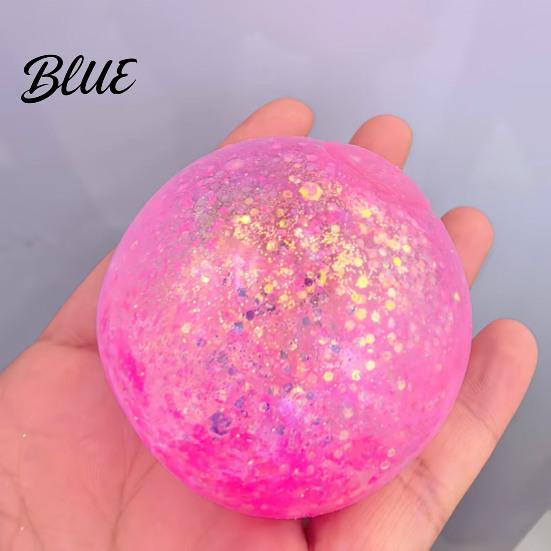 Slow Rebound Stress Ball 1/4Pcs Glitter Relief Toy Transparent Multicolor Squeeze Sugar Portable Travel Home Office Anxiety Relieving Fidget