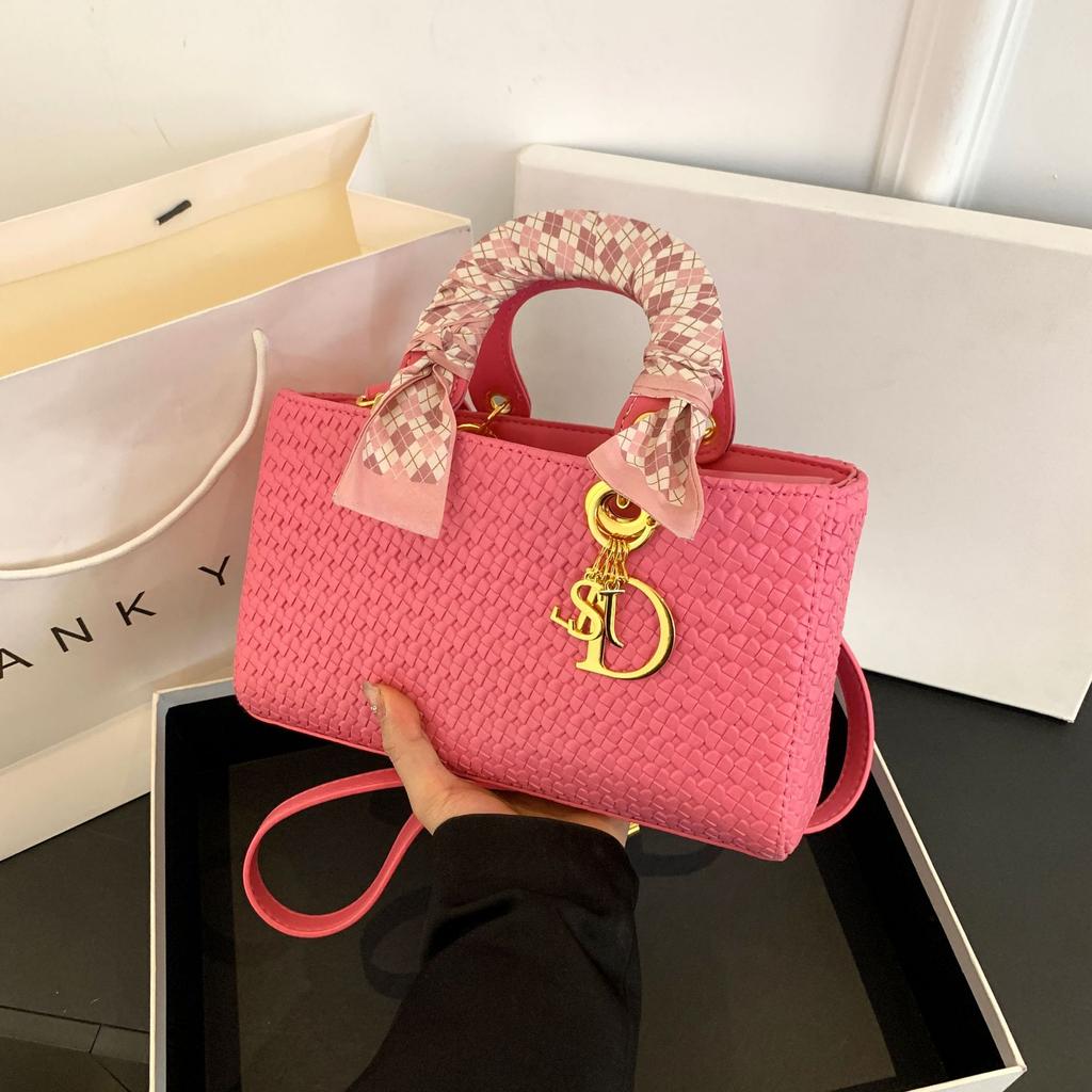 Gewebte Tasche Damenhandtasche neue Prinzessin Diana Tasche hochwertige Handtasche Schulter-Umhängetasche