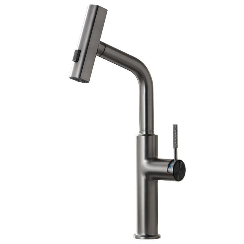 Brass Gray Bathroom Basin Faucet Pull