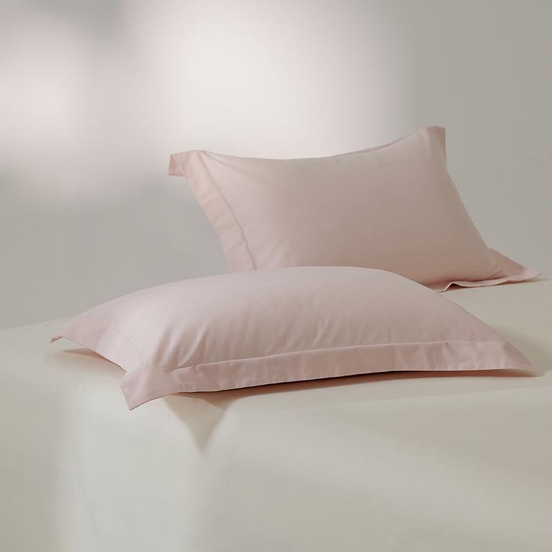 Set aus zwei Kissenbezügen aus gebürsteter langstapeliger Baumwolle - 100 Fadenzahl, Unifarbe, luxuriöses Gefühl