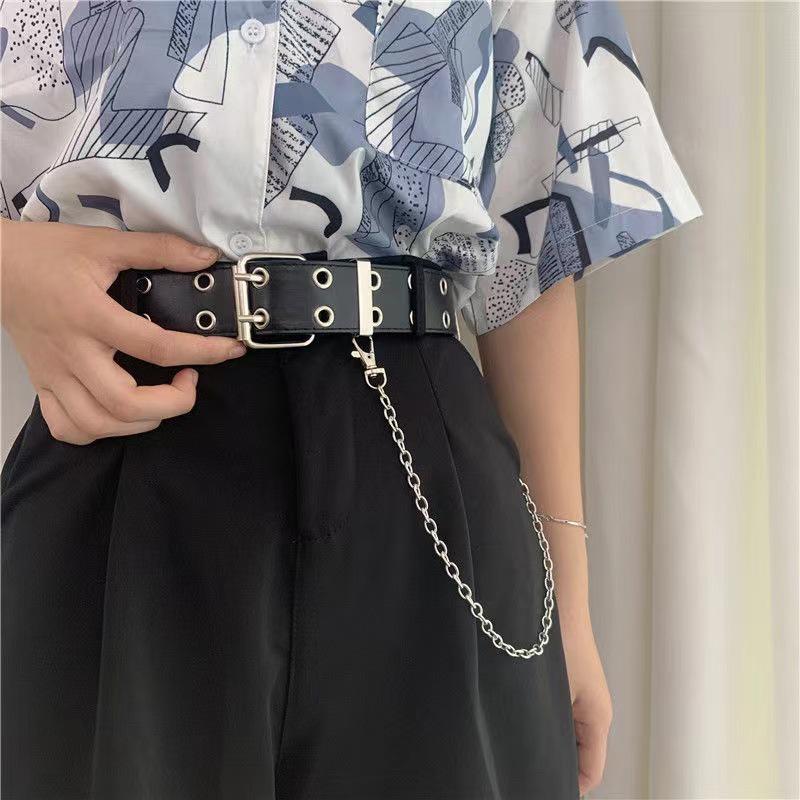 Punk Jeans Bälte Dekoration Hip Hop Dambyxor Kedja