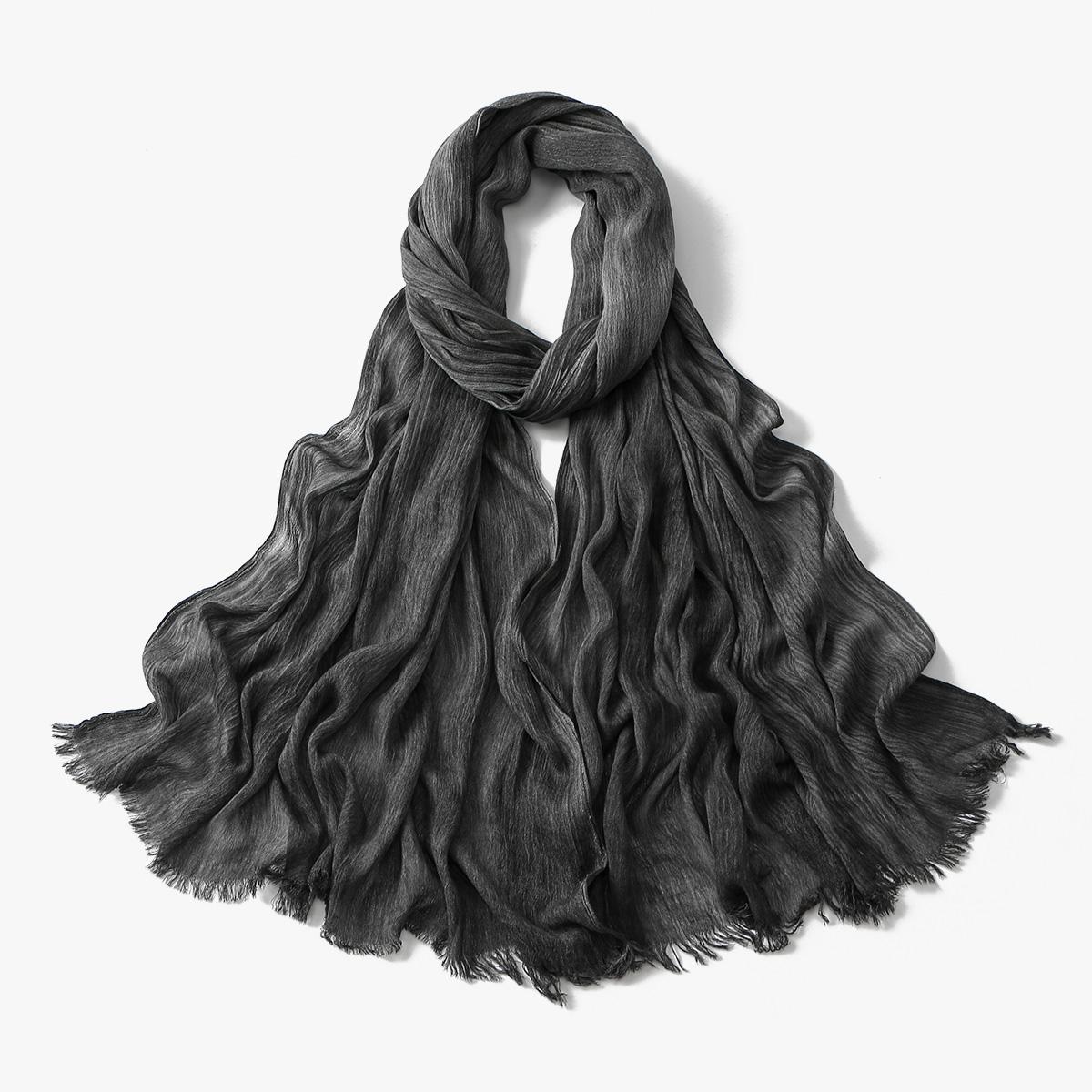 Премиальный Хлопковый Модальный Плиссированный Хиджаб Шарф для Женщин Однотонный Мягкий Несминаемый Платок Шаль Обертки Исламский Тюрбан Бандана Фуляр