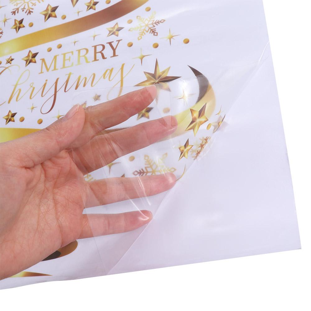 Golden Xmas Decals Creative Wallpaper Atmosphere Decor Christmas Tree Window Stickers  Holiday
