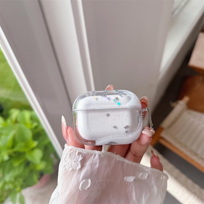 Dynamic Liquid Earphone Case for AirPods Pro Cover Para El Airpod 4 3 2  Protective Hard Headphone Brilliant Stars Fundas