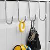 201 Stainless Steel Hook Free Punching Double S-Shape Hook Kitchen Bathroom Cabinet Door Back Type Coat Towel Storage Hanger