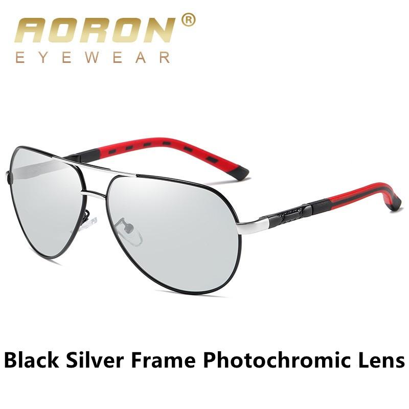 aoron Metal Frame Day Night Vision Photochromic Polarized Sunglasses Outdoor Fashion Design Anti Glare UV400 Driving Fishing Cycling Sport Glasses