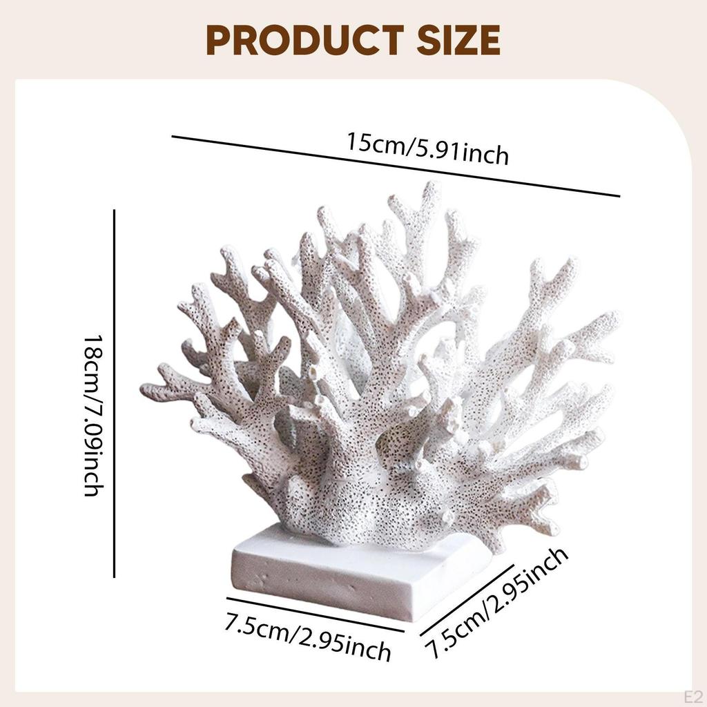 Artificial Coral Statue Resin Bookcase Ornament Craft Tabletop Handmade Sculpture Piece