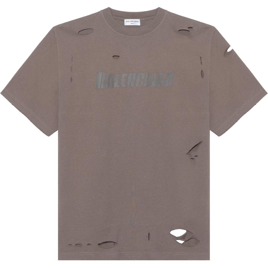 Balenciaga Opotřebované tričko s grafikou 'Taupe' 651795TKVB80718