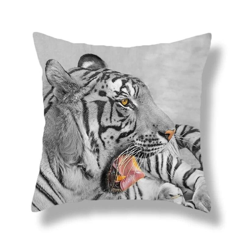 Heimdekoration Tierwelt Tiger Kissenbezug Bett Wohnzimmer Sofa Bürositz Auto Lendenkissen Bezug