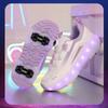 4 Wheels Roller Skates Shoe for Beginners - Swivel Strap Design Ventilated Mesh LED Light Up Wheels Gift - Ready for Kids