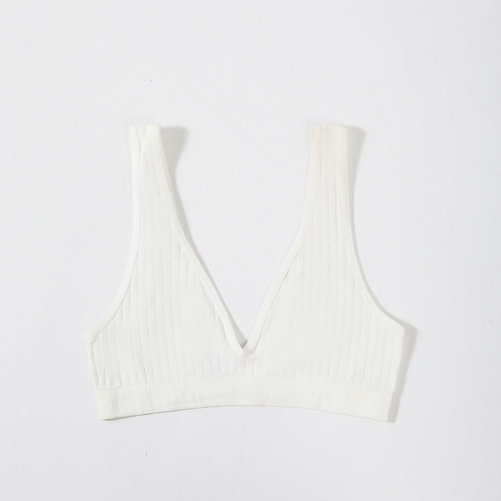 Tiefer V Übergröße BH Camisole Damen Sexy Sport Yoga Bustier Nahtlos Rückenfrei Schlafunterwäsche