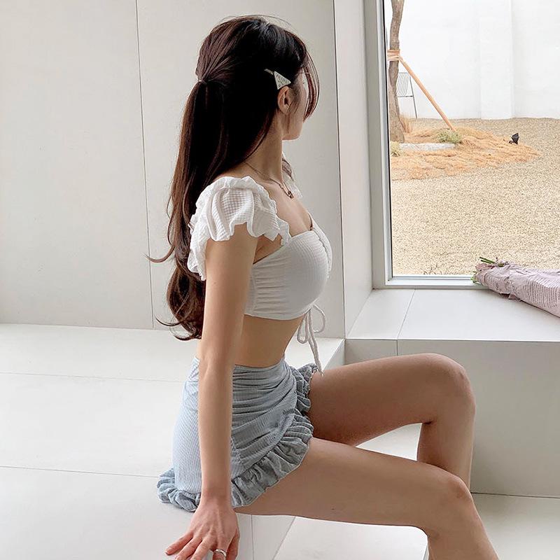 Korean Style Two-Piece Swimsuit: Perfect for Hot Springs, Beaches, Pools, and Water Parks—Conservative Design Bikini.