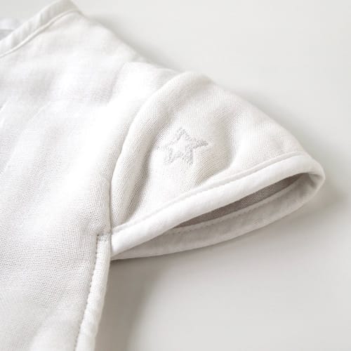 10mois Fluffy Gauze  6-layer Gauze  2way Baby Sleeper with Sleeves, 100% Cotton, White, Length 58cm, for Newborns To Around 3 Years Old