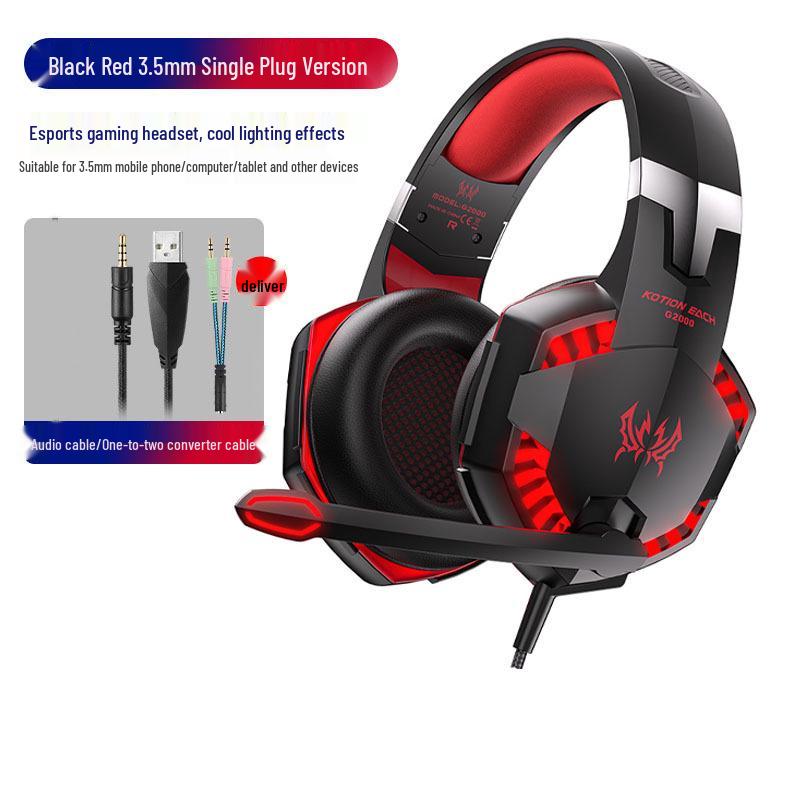 Inzhuo G2000 Over-Ear Gaming-Headset mit Mikrofon, Schwerer Bass für Laptop/Desktop-Musik