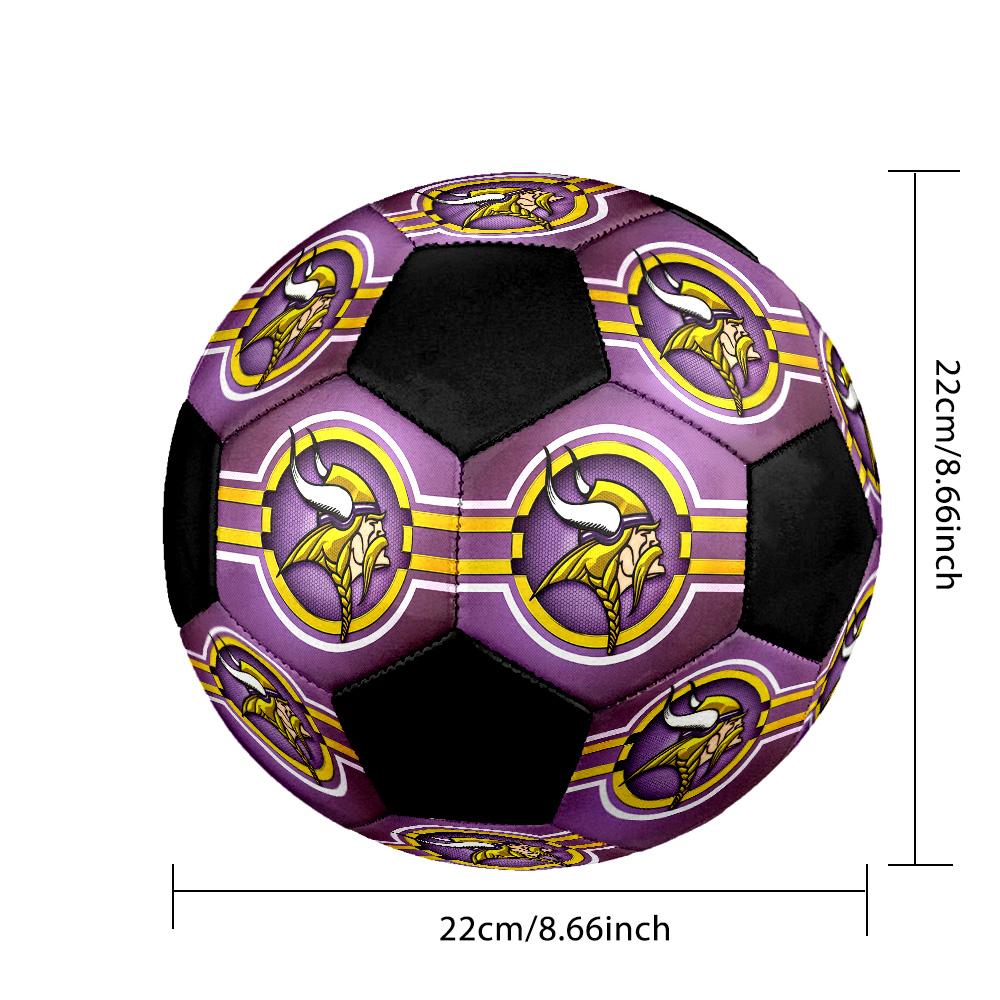 Minnesota Vikings2 Soccer Ball Colorful All Ages Machine Stitched PVC Competition Ready Durable High-Bounce.SIZE5