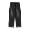 Jeans larghi dritti da uomo, stile americano casual, con cuciture a quadri, per primavera e autunno