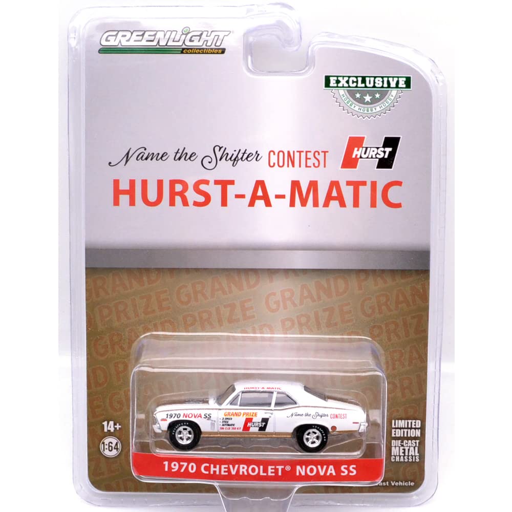 GREENLIGHT scale Chevrolet Nova SS 54th International 500 Mile Sweep Stakes Hurst Performance Prize 164 "1970 - 'Grand Car'"
