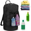 1 Set Storage Backpack with Handle Drawstring Closure Adjustable Strap Mesh Pocket Waterproof Space-Saving Laundry Backpack Daily Use Supply