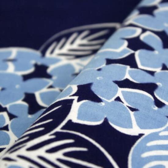Dyeing Anbo Hand Towel Waltz Navy Authentic Dyed Cotton Made In 35cm X 100cm "Hydrangea Blue" 100% Tokuoka, Japan,