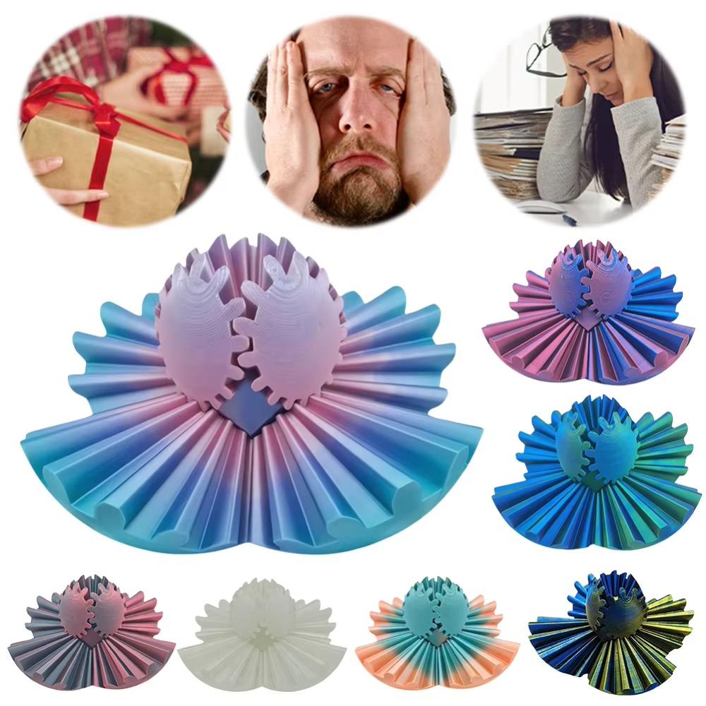 Relaxing 3D Printed Gear Ball Gear Sphere Deformation Spin Ball 3D Gear Ball  Children Adults