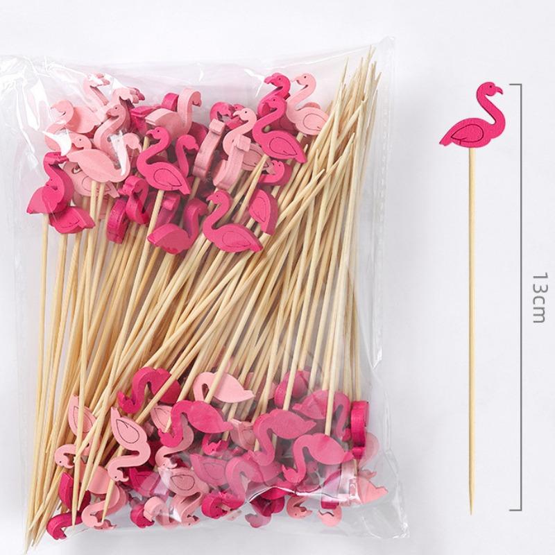 

100PCS Disposable Christmas Bamboo Sticks Creative Santa Claus Xmas Tree Decor Fruit Toothpicks for Cake Dessert Salad Party 100PCS