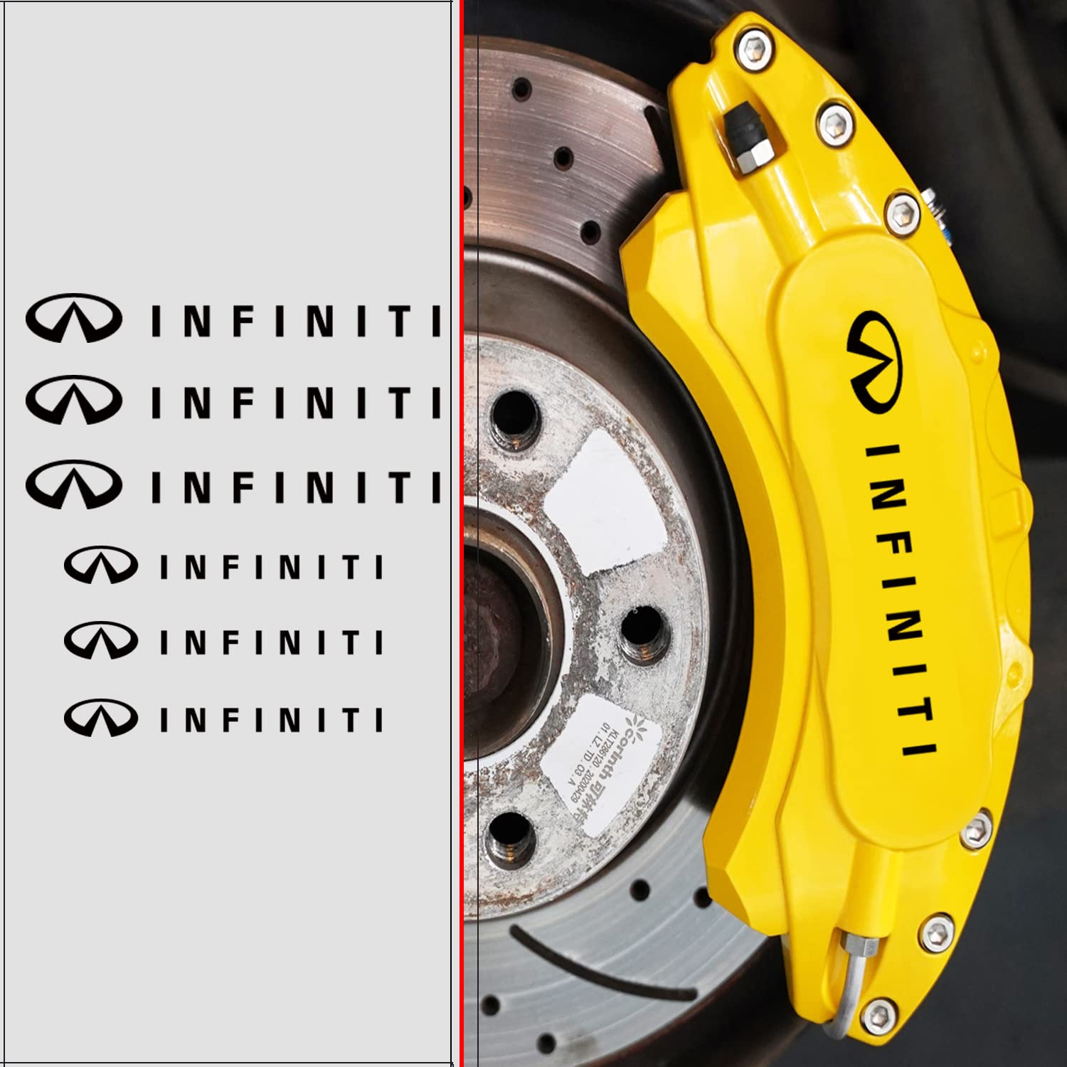 

Наклейка на тормозной суппорт Infiniti, термостойкая, черная Infinity чёрный