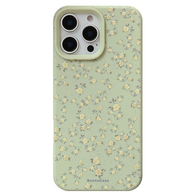 For iPhone 15 Pro Case Floral Pattern Aesthetic TPU Phone Cover
