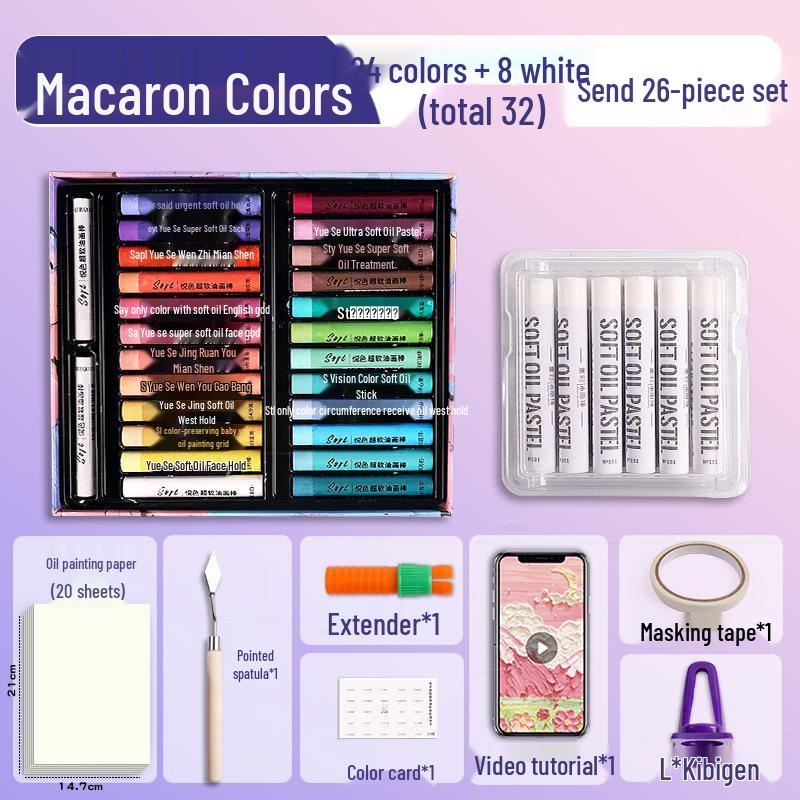 Super Soft Oil Pastel Set with Brush & Scraper Tools - Perfect Crayons for Kids' Birthday Gifts & DIY Projects