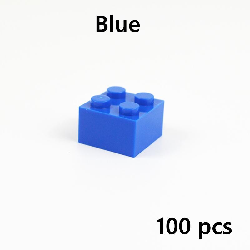 100pcs DIY Building Blocks 3003 Figures Thick Bricks 2x2 Dots Educational Creative Size Compatible With ing Plastic Toy