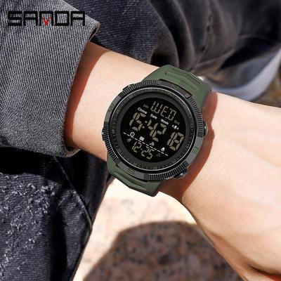 Sanda 6014 Men's Single Display Fashionable Luminous Waterproof Wristwatch for Middle School Students