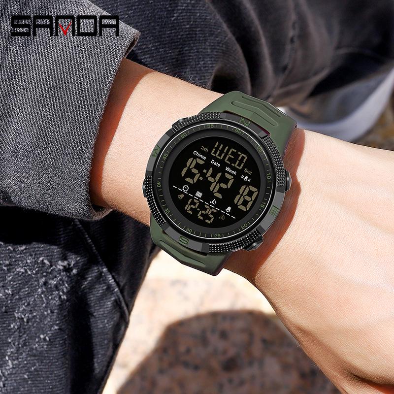 Sanda 6014 Men's Single Display Fashionable Luminous Waterproof Wristwatch for Middle School Students