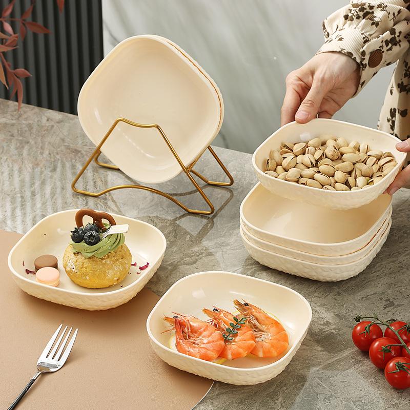 Snack Snack Plate Can Be Microwave Oven Fruit Plate Household Living Room Coffee Table Candy Plate Front Desk Exquisite Small Fruit Plate