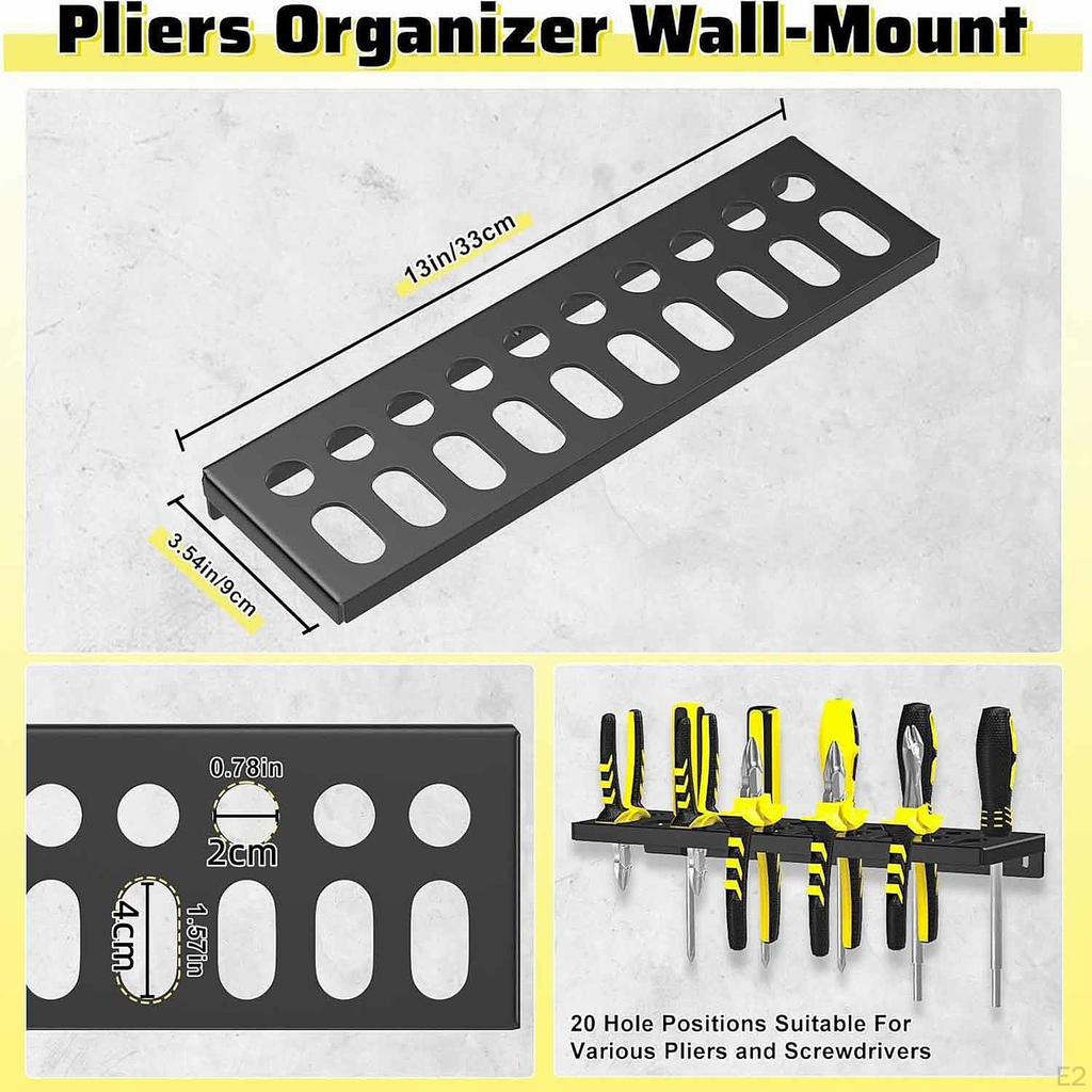 Screwdriver Organizer Pliers Storage Rack Utility Shelf Wall Mounted Multifunctional Space Saving