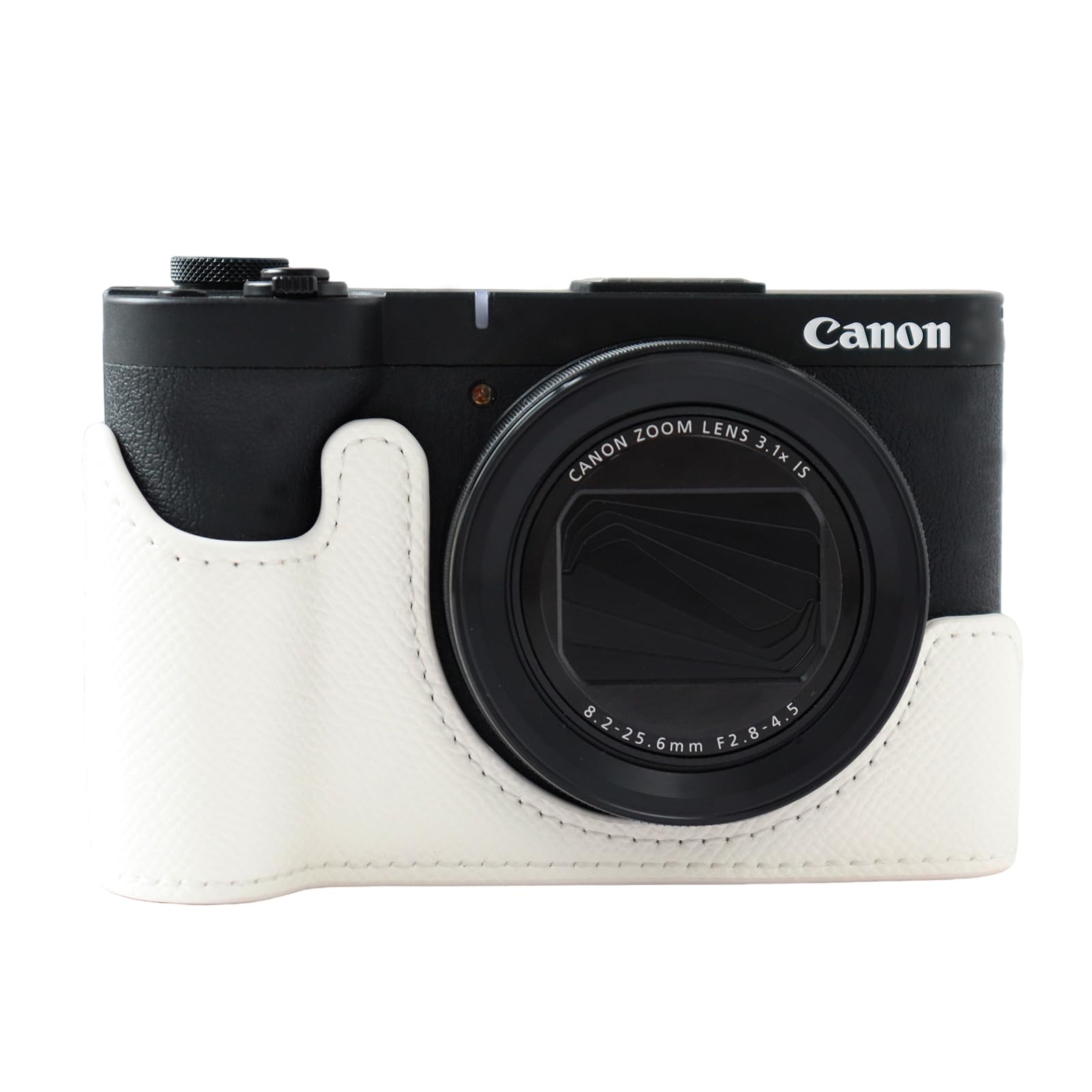 

Чохол для камери Rieibi для Canon PowerShot Напівчохол з ПУ шкіри для Canon PowerShot Білий Не V1, V1, (Камера в комплекті) білий