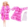 Vestiti Bambola Bambina 3 Pezzi Cappotto Giacca Peluche+ Vestito Gonna/ Pantaloni Abbigliamento per Bambola da 30cm Vestiti Bambola Accessori Bambola Giocattolo per Bambina