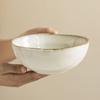 Salad Bowl Stroke Ceramic Bowl Household Bowl Noodle Bowl Vegetable Bowl Fruit Bowl Minimalist Style Round Tableware Breakfast Bowl
