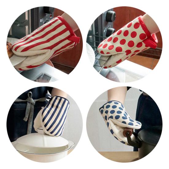 1 Paar Ofenhandschuhe mit Baumwollfutter Hitzebeständig Verbrühschutzhandschuhe Verdickt Küchen-Sicherheitsausrüstung zum Backen Grillen Kochen