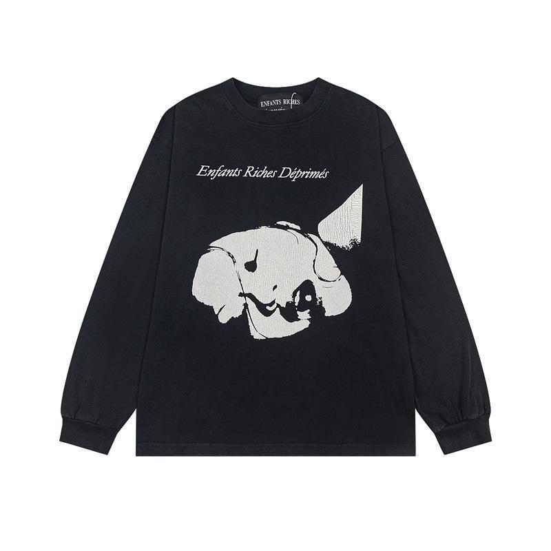 ERD Melancholy Rich Hoodie: European-American Streetwear, Loose Fit, Zipper, Short Sleeve