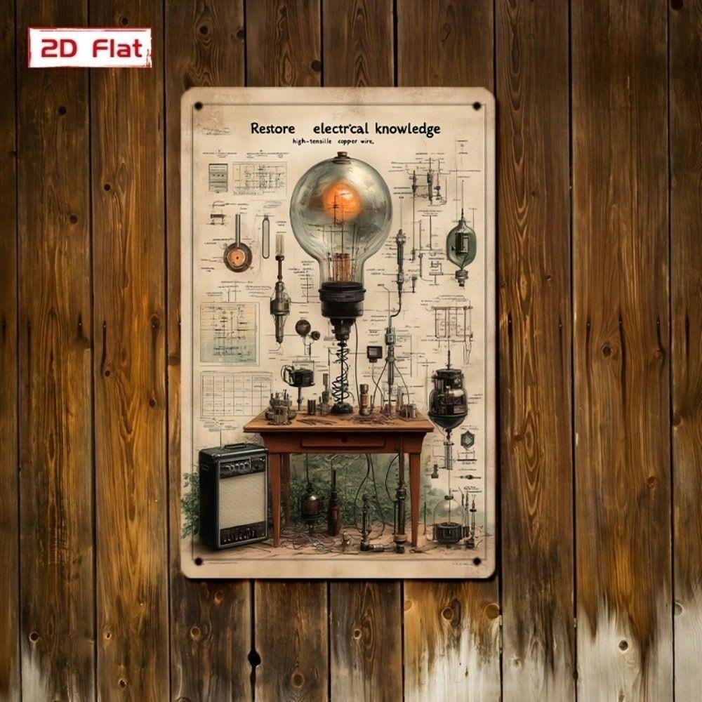 Vintage Electronics Lab Circuit Metal Poster Garage Wall Decor Diode Transistor Tin Sign Retro Tech Plaque