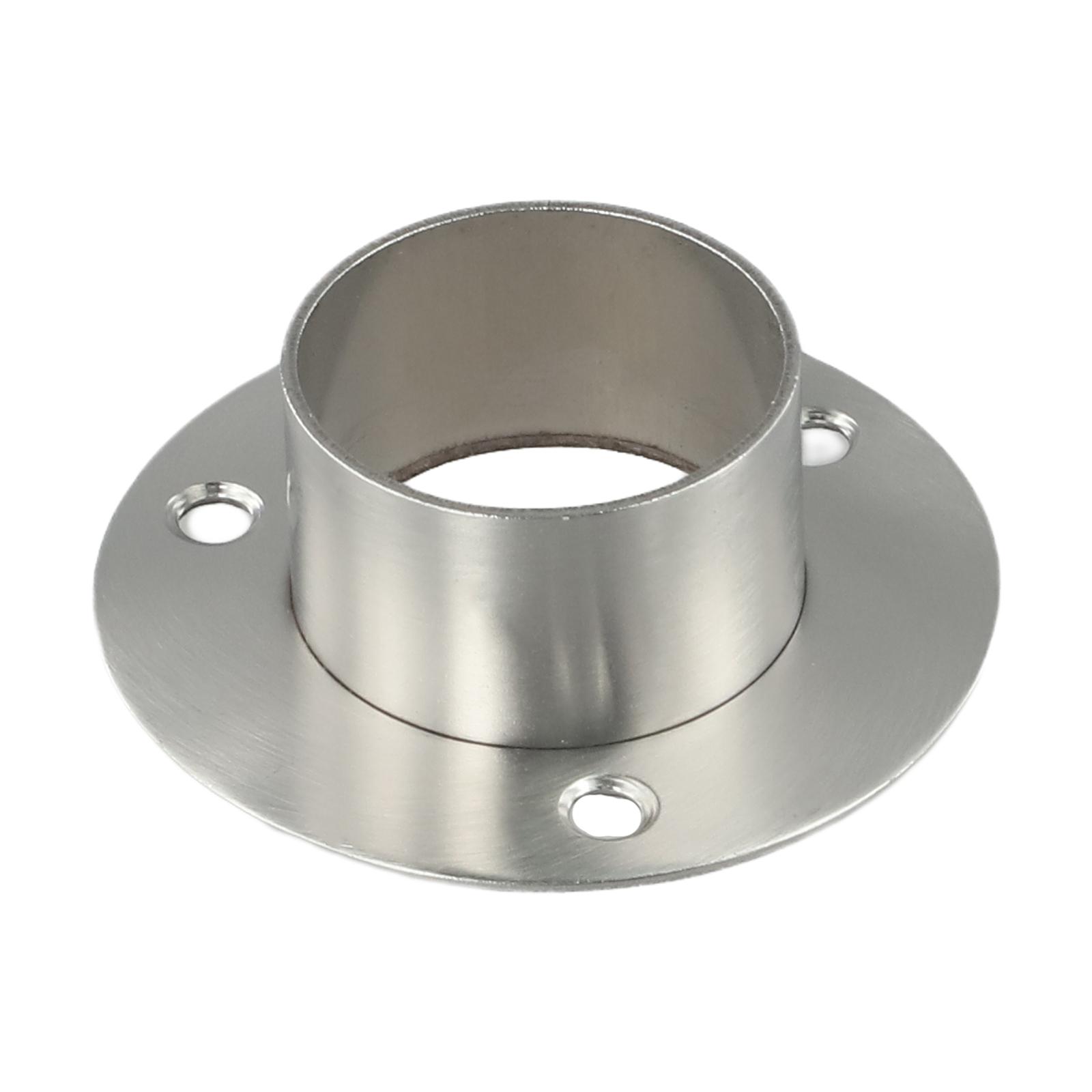 38/51mm Stainless Steel Flange Seat Wardrobe Hanger Rails Wall Rail Round Connection Flange Bracket Seat Fixing Hardware